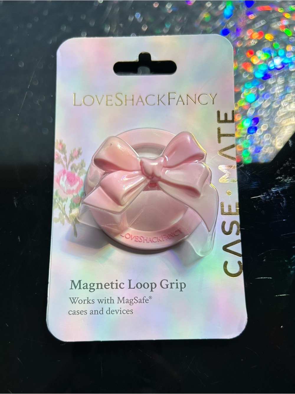 Loveshackfancy pink bow phone magnetic loop grip MagSafe by case mate NEW